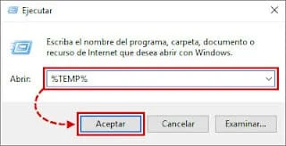 eliminar archivos %temp% El comando "%temp%": Acceso rápido a los archivos temporales de Windows.