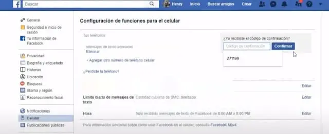 agregar código de confirmación de Facebook agregar código de confirmación de Facebook