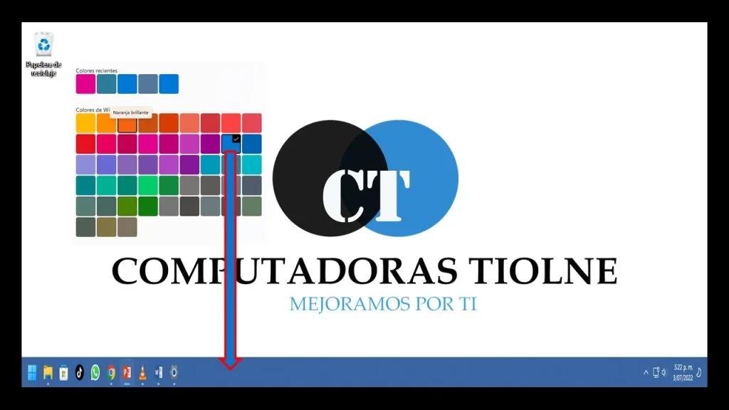 como cammbiar el color de la barra de tareas en Windows 11