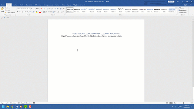 entrar en la pestaña programador para insertar video en word COMO INSERTAR UN VIDEO EN WORD