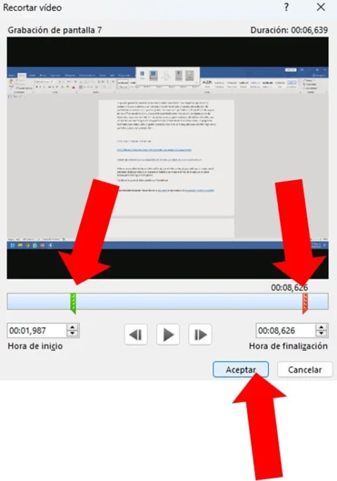 ajustar recorte de video en PowerPoint