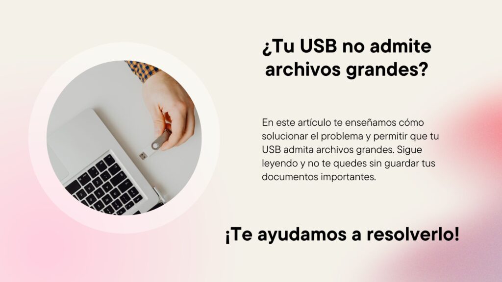Mensaje de error al intentar copiar un archivo en la unidad USB debido a que el tamaño del archivo excede la capacidad de almacenamiento de la unidad". Este texto alternativo describe la situación de manera más detallada para aquellos usuarios que puedan tener dificultades para acceder a la información a través del enlace o para aquellos que deseen obtener una descripción más precisa del problema.