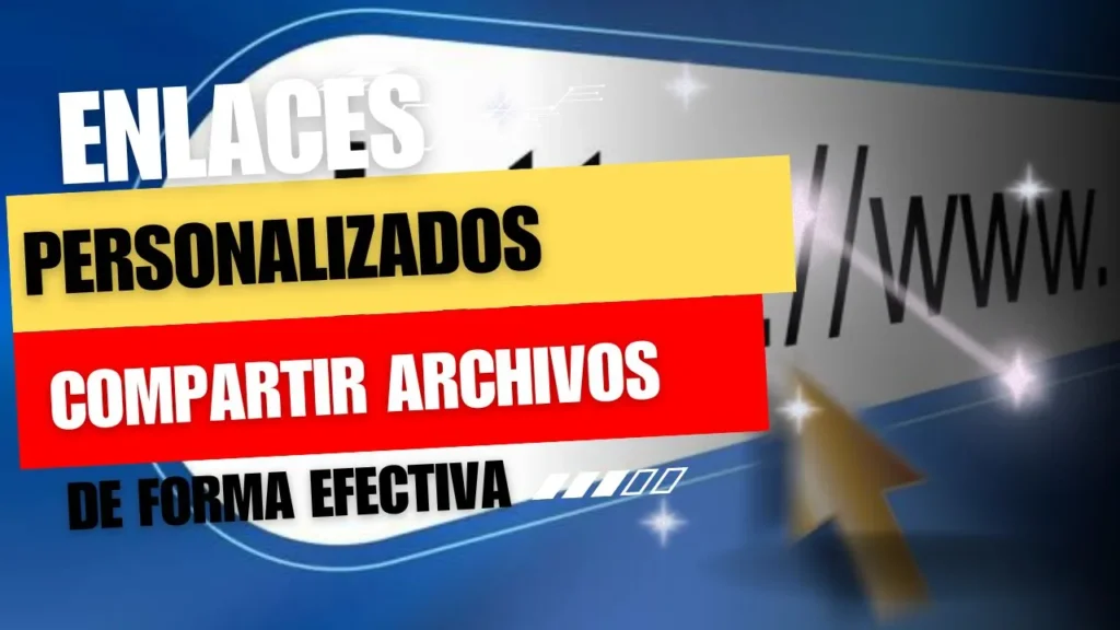 Ilustración de una mano sosteniendo un enlace personalizado para compartir archivos y documentos de manera eficiente.