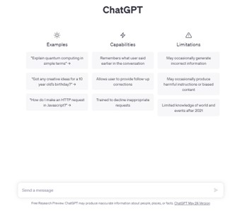 Interactúa en ChatGPT: Escribe tus preguntas o mensajes en el recuadro inferior Una vez que hayas iniciado sesión correctamente, la página se mostrará de la siguiente manera. En el recuadro inferior, podrás escribir tus preguntas o mensajes. Recuerda que los pasos son idénticos tanto si estás utilizando un celular como si estás en una PC. ¡Explora y aprovecha al máximo todas las funcionalidades de ChatGPT!