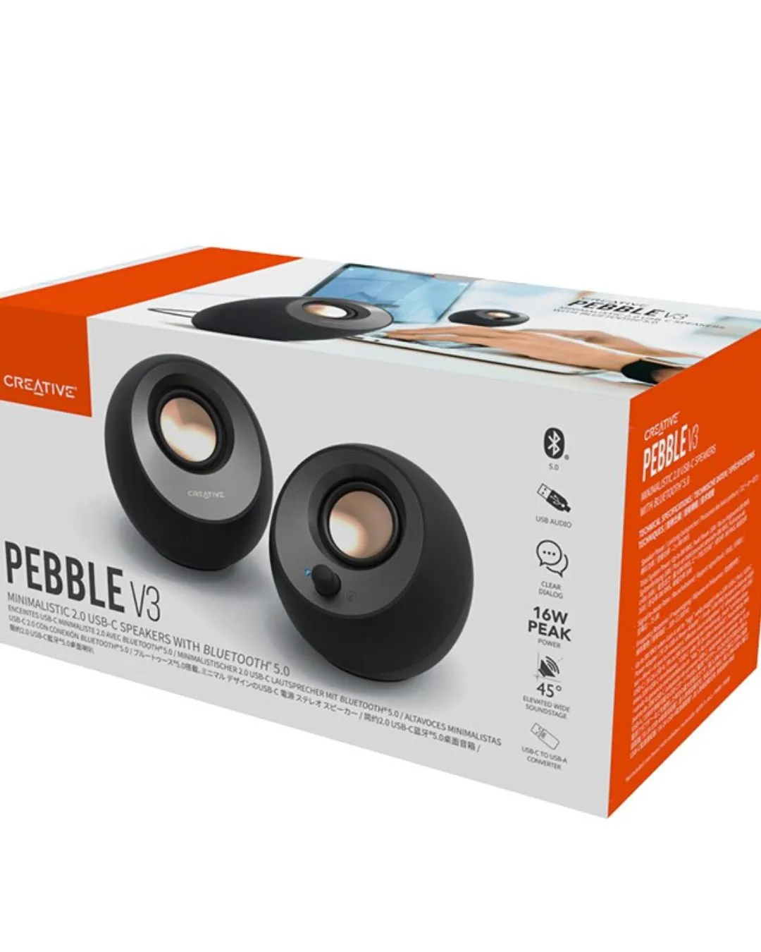 Contenido en la Caja de Creative Pebble V3