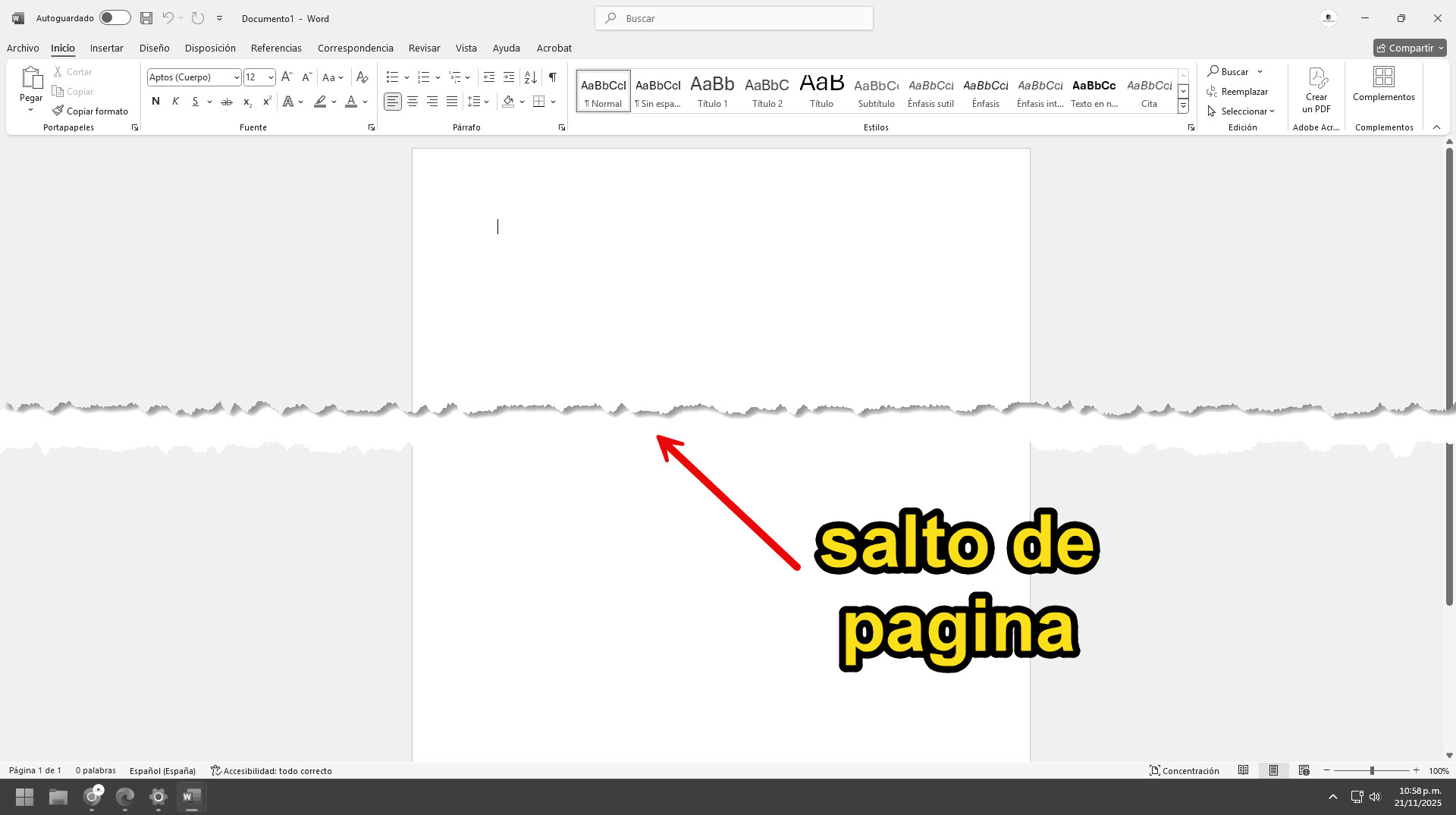 Cómo quitar o borrar saltos de página en Word