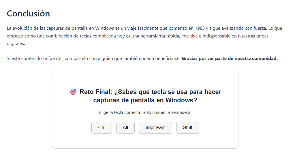 Captura de pantalla correcta