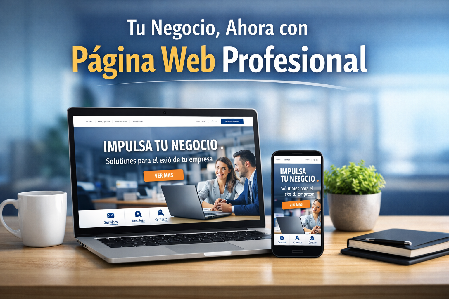 Tu negocio con una página web profesional rápida y adaptable a cualquier dispositivo.