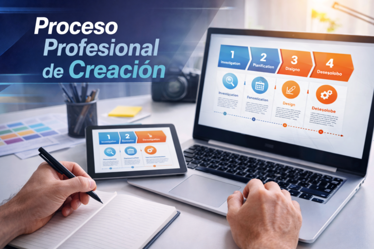 Proceso profesional de creación de páginas web modernas y optimizadas para internet
